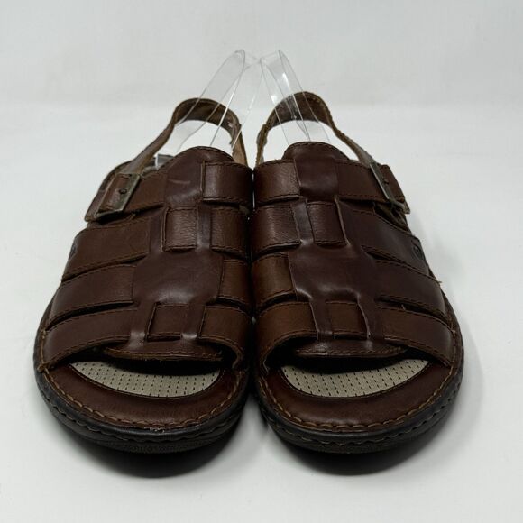 Born Fisherman Sandals Mens 12 Brown Leather Open Toe Comfort Shoes HandCrafted main image 16